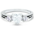 thumbnail image 4 of LaRaso & Co 1 Carat Heart Cut White Diamond CZ CZ Wedding Engagement Ring Set for Women Size 5, 4 of 6