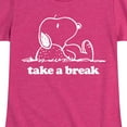thumbnail image 3 of HYBRID APPAREL - Peanuts - Take A Break - Toddler & Youth Girls Short Sleeve Graphic T-Shirt, 3 of 5