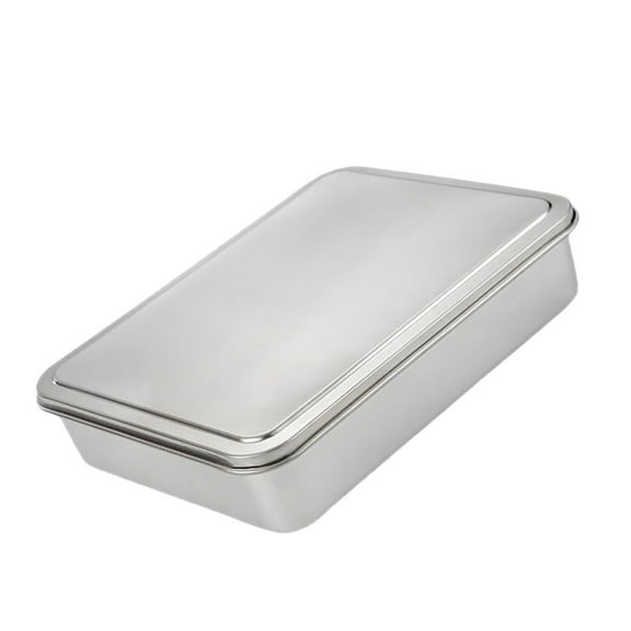 KONTONTY Stainless Steel Baking Pan with Lid for Baking Box 1 Set Nonstick