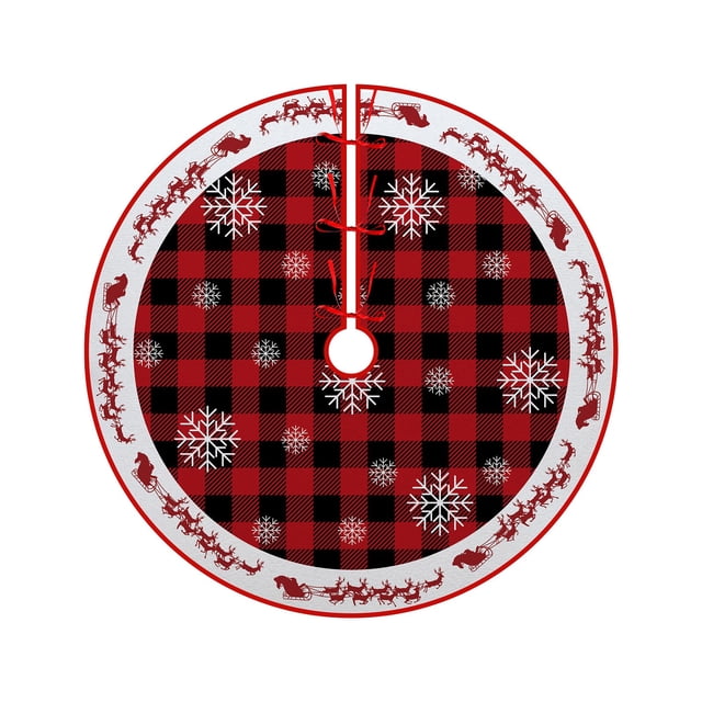 35-Inch Fabric Christmas Tree Skirt - Holiday Decoration for Indoor Party