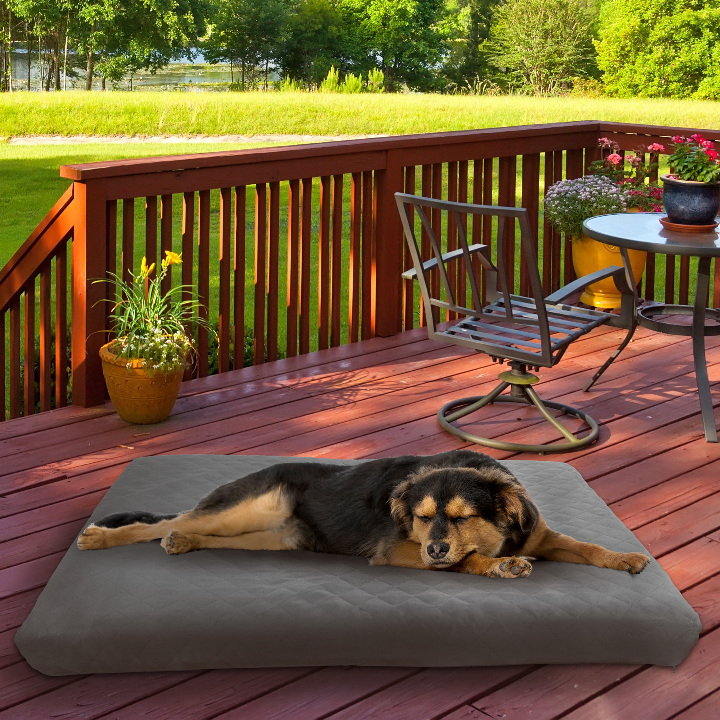 PETMAKER 2-Layer Memory Foam Dog Bed with Machine Washable Cover (Gray)