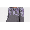 thumbnail image 2 of Karen Scott Women's Petite Printed 3/4-Sleeve Sweatshirt Gray Size Petite S/M, 2 of 3