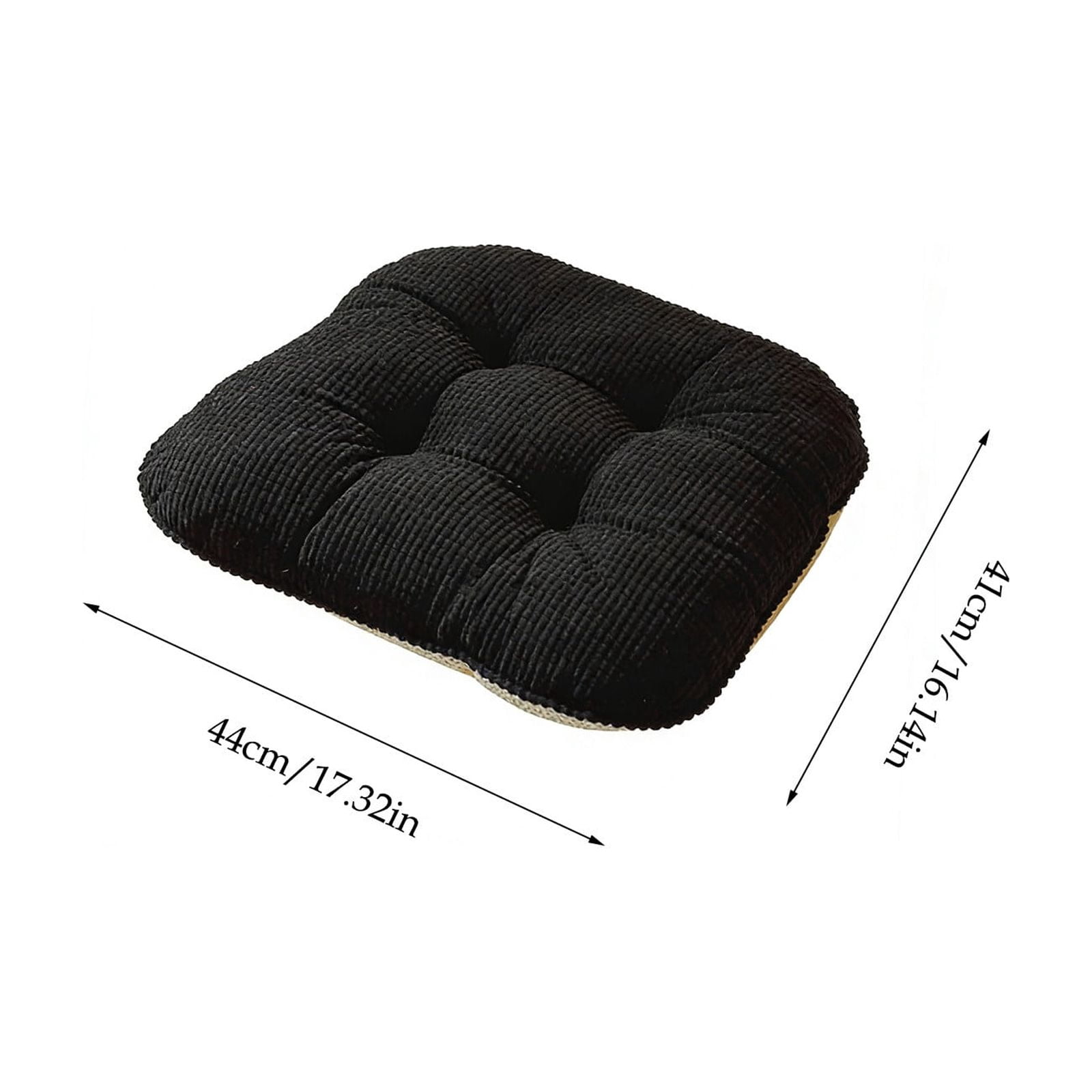 Outdoor Patio Chair Cushions Corduroy Chair Cushion with Ties High Back Tufted Pillow Replacement Rocking Chair Cushions Patio Chair Pads for All Season Indoor Home Office (Black)