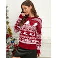 thumbnail image 3 of Christmas Sweatshirt for Women Round Neck Drops Shoulder Long Sleeve Christmas Tree Pullover Lightweight Shirt, 3 of 9