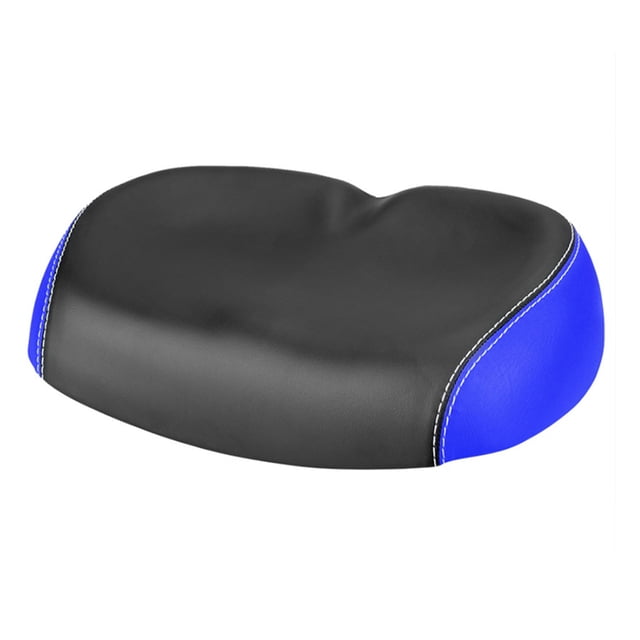 Graflsoa Selle de Vélo Grand Sans Nez avec Coussin en PU, Confort Amortissant pour Longs Trajets, Design Noir et Bleu, Convient aux Vélos de Route, de Montagne et Pliants