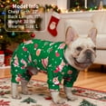 thumbnail image 4 of KYEESE Dog Christmas Pajamas, Green with Reindeer and Holiday Themed Prints Turtleneck Dog Pjs, Dog Pajamas for Small Dogs, XL, 4 of 5