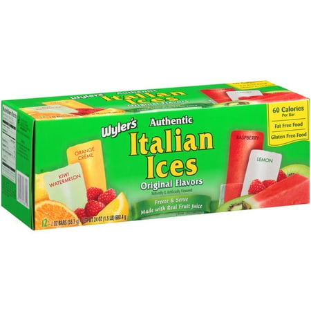 Wyler's Authentic Original Flavors Italian Ices, 2 oz, 12 ct