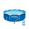 thumbnail image 1 of Intex 10ft x 30in Metal Frame Above Ground Pool Set & 6 Type H Filter Cartridges, 1 of 7