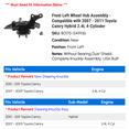 thumbnail image 2 of Front Left Wheel Hub Assembly - Compatible with 2007 - 2011 Toyota Camry Hybrid 2.4L 4-Cylinder - GSP, 2 of 2