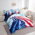 thumbnail image 2 of Independence Day 7 Pieces Bedding Set King,Fighter Plane Aviation Airplane Military Style Bed in a Bag for Adults,Red Blue American Flag Freedom Sky Comforter Set with Sheets,Pillow Covers, 2 of 5