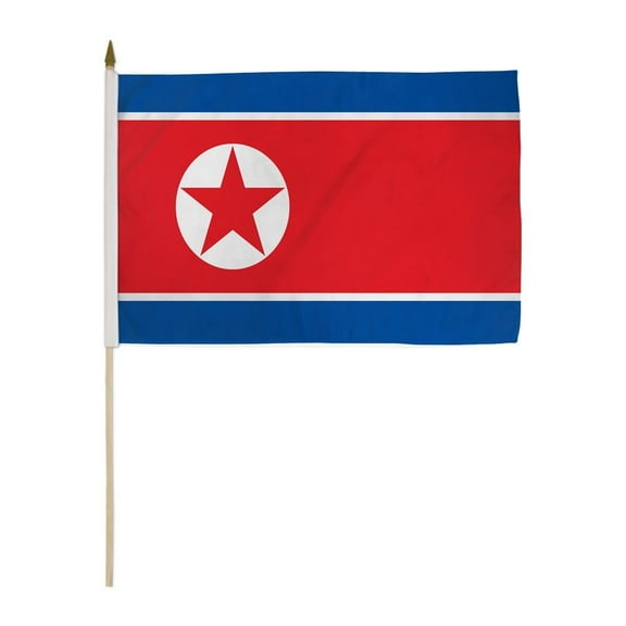 North Korea 12x18in Stick Flag