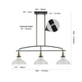 thumbnail image 2 of Jopath 45" Farmhouse 3-Light Pendant Chandelier with Clear Glass Shades,Black Metal Frame,Adjustable Height, Modern Industrial Lighting for Kitchen Island,Dining Room,Living Room (Bulb Not Included), 2 of 8