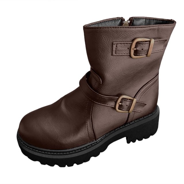 Dsscvnef Bottines en Velours à Bout Rond pour Femmes, Chaussures d'Hiver Décontractées, Semelle Épaisse, Confortables, Courtes