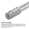 thumbnail image 3 of Uxcell 8mm x 150mm 6mm Shank Double Cut Cylinder with Ball Nose Carbide Cutting Burrs Rotary Files, 3 of 7