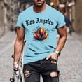 thumbnail image 2 of Betivan Men's Graphic T-shirt Printed Fitness Sports Crewneck Short Sleeved Pullover Top Blouse Summer Spring Sporty Casual Regular Daily Outdoor Gym Training, 2 of 5