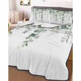 thumbnail image 2 of Quilts Twin XL Size, Eucalyptus Leaves Soft Comforter Bedding Set for Bed, Spring Farmhouse Retro Botanical Lightweight Quilted Bedspread with Pillow Cover(2 Pieces) for All Season, 68x98 Inch, 2 of 6