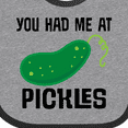 thumbnail image 4 of Inktastic You Had Me at Pickles Boys or Girls Baby Bib, 4 of 4