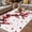 White Deep Red, variant on Red Flowers Outdoor Rug for Patio/Deck/Porch, Non-Slip Large Area Rug 6 x 9 Ft, Chinese Plum Traditional Ink Painting Indoor Outdoor Rugs Washable Area Rugs, Reversible Camping Rug Carpet Runner