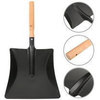 PAMINGONO Indoor Portable Tool Shovel Black Wood Iron 1Pack