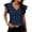 Navy, variant on Womens Summer T-Shirts V Neck Ruffle Flutter Sleeve Shirts Breathable Soft Business Casual Solid Tops