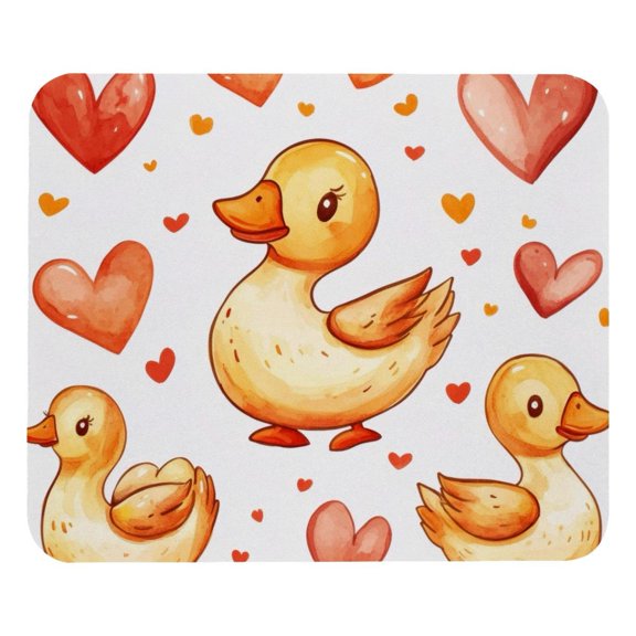 PhooArto Comfortable Mouse Pad Duck Love Heart Pattern Desktop Mousepad , 21 x 25 cm Mouse Mat, Non-Slip Rubber Base, Improves Speed and Precision