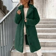 thumbnail image 2 of Fleece Jacket Women Sevevn Women Fleece Long Cardigan Notched Collar Button Down Loose Fit Winter Outwear Coat, 2 of 8