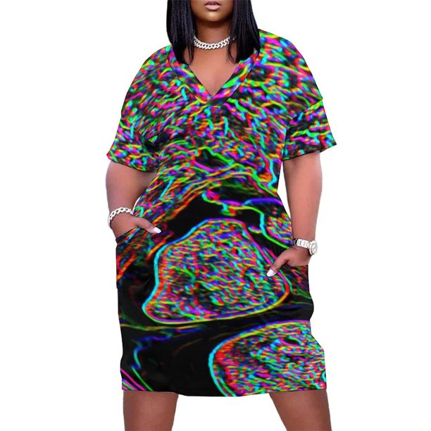 Vestido holgado de estilo de fiesta para mujer ropa de noche de lujo con bolsillo color negro arcoíris ropa de verano