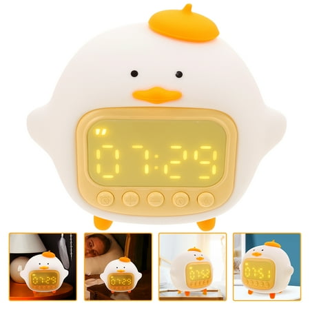 OUNONA 1Set Compact Silicone Alarm Clock Night Lamp for Bedroom and Home Use with Digital Display