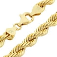 thumbnail image 4 of Nuragold 10k Real Yellow Gold 10mm Rope Chain Diamond Cut Necklace (22"-30") Italian Jewelry for Men, 4 of 10