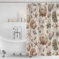 thumbnail image 4 of Seashell Coastal Waterproof Fabric Shower Curtain,Summer Beach Ocean Starfish Burlap Waterproof Fabric Shower Curtain for Bathroom Curtains Bathtubs Hotel Shower Curtains with 12 Hooks Stall 54x78in, 4 of 8