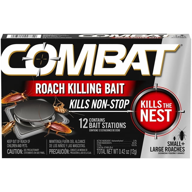 Estaciones cebo para eliminar cucarachas Combat, grandes y pequeñas, 12 unidades