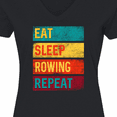 thumbnail image 4 of Inktastic Eat Sleep Rowing Repeat Women's V-Neck T-Shirt, 4 of 5
