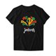 thumbnail image 3 of Tops de Manga Corta para las Mujeres de Ajuste Suelto, Día de la Independencia Negro Impreso, Cuello Redondo Suelto Superior, 3 of 4