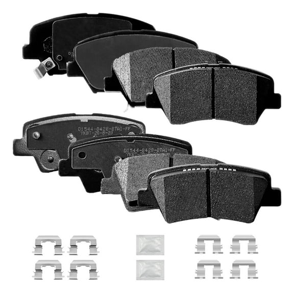 ACB ZONE 8PCS Ceramic Brake Pads Front and Rear for Hyundai Elantra 2011- 2016(D1543, D1544)