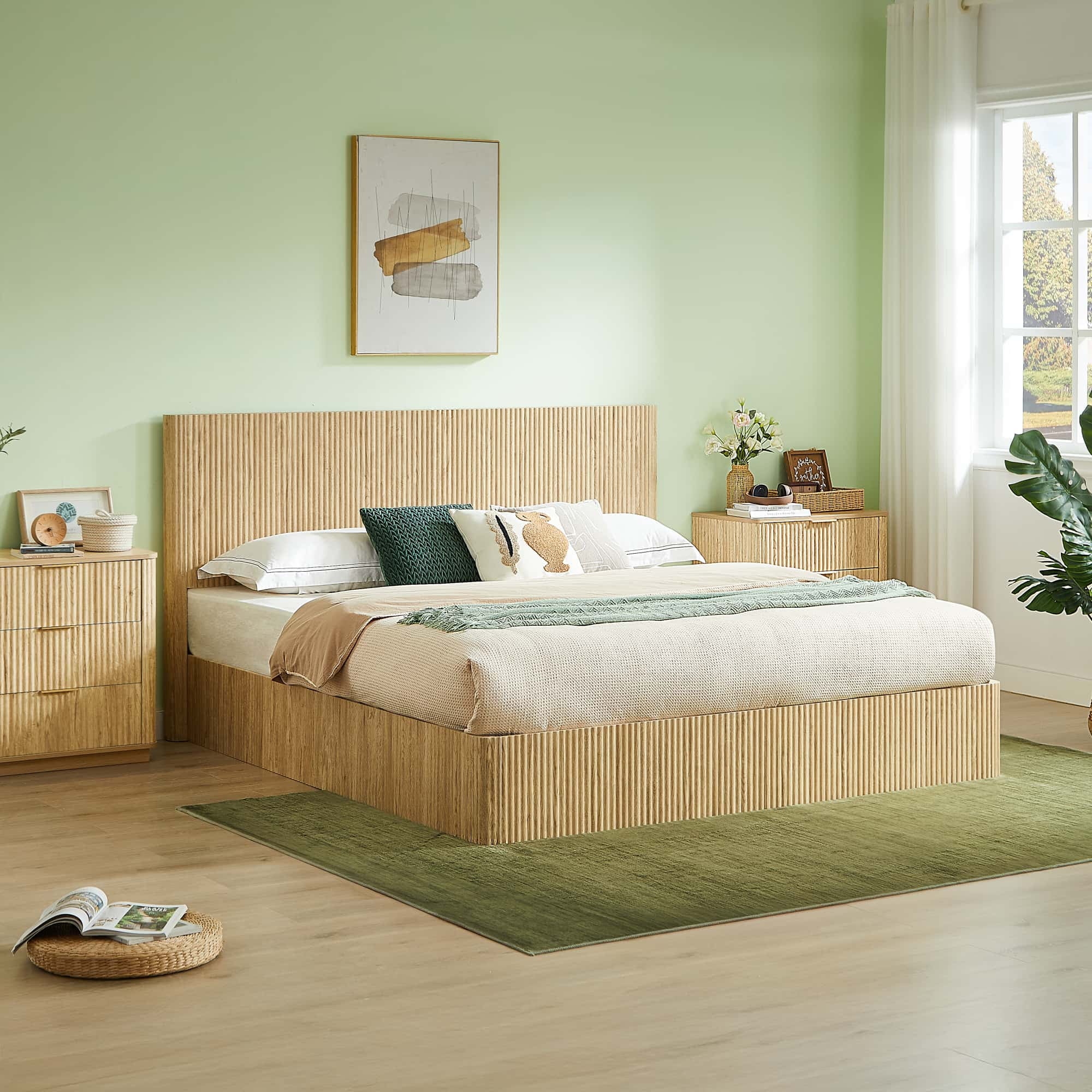 King Size Hydraulic Storage Bed Frame with Easy Lift, No Box Spring Needed, Platform Bed for Master Bedroom, Oak