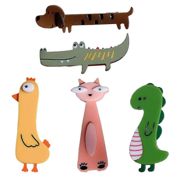 5pcs Lovely Girls Kids Hair Clips Cartoon Pattern Hairpin Kids Hair Clips Girls Hairpins Animal Shaped (Random Color and Style)