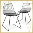 thumbnail image 2 of Adore Decor Vivi Metal Dining Side Chair in Noir Black (Set of 2), 2 of 8