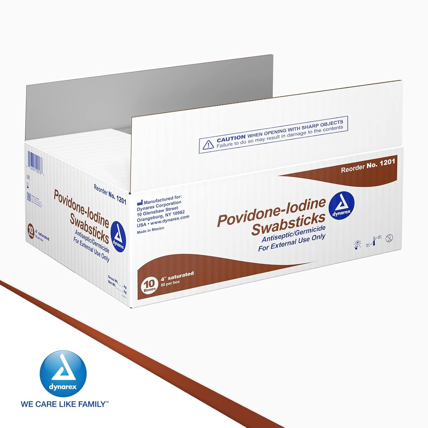 Dynarex Impregnated Swabstick NonSterile 10 Count(s) 50 Sticks/Count