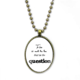 thumbnail image 1 of Hamlet To Be Or Not To Be Shakespeare Necklace Vintage Chain Bead Pendant Jewelry Collection, 1 of 3