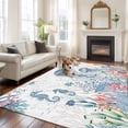 thumbnail image 2 of Coastal Jellyfish Area Rugs 8'x10', Small Throw Rugs for Living Room Patio, Summer Beach Nautical Ocean Coral Seahorse Indoor Outdoor Rug Non-Slip Low Pile Carpet Runner Reversible Floor Mats, 2 of 8