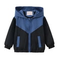 thumbnail image 4 of SDNall Boys Casual Hooded Jacket, Toddler Color Block Lightweight Outerwear, Fall Winter Everyday Casual Full Zip Up Side Hand Pockets Coat 1-9 Years, 4 of 8