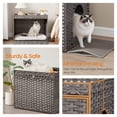 thumbnail image 3 of LEDREM Handwoven Rattan Cat Litter Box Enclosure, Hidden Litter Box Furniture with Removable Tray & Mat, Boho End Table, Dove Gray, 3 of 6