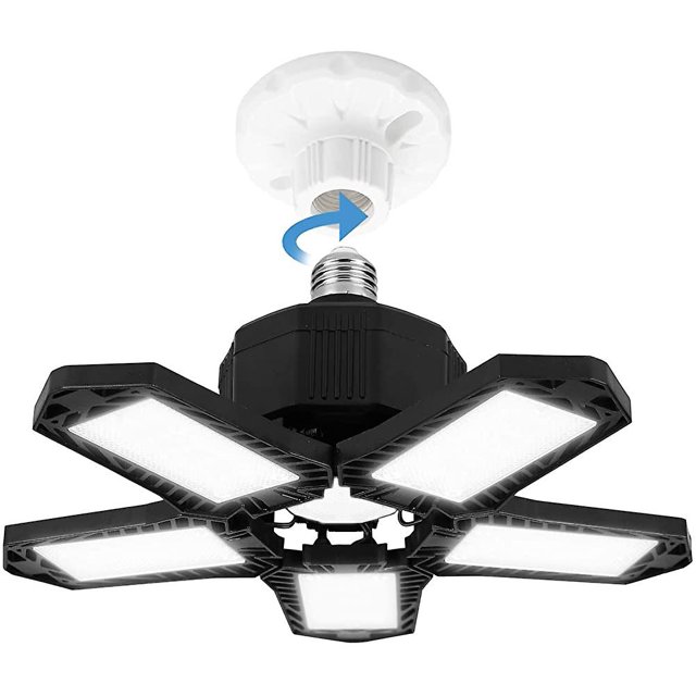 Luz Led Garaje 120w 10000lm E27 6500k Regulable 5 Paneles Deformables BANYUO Hogar