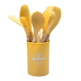 thumbnail image 1 of Juego de 12 utensilios de cocina con mango de madera de silicona, utensilios de cocina anticalor, pala para wok, cuchara de silicona, utensilios de cocina de silicona, 1 of 1