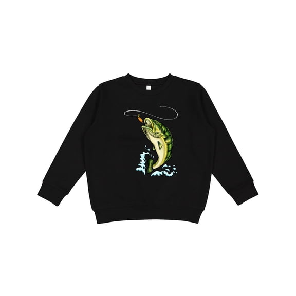Inktastic Leaping Bass Fish Youth Sweatshirt