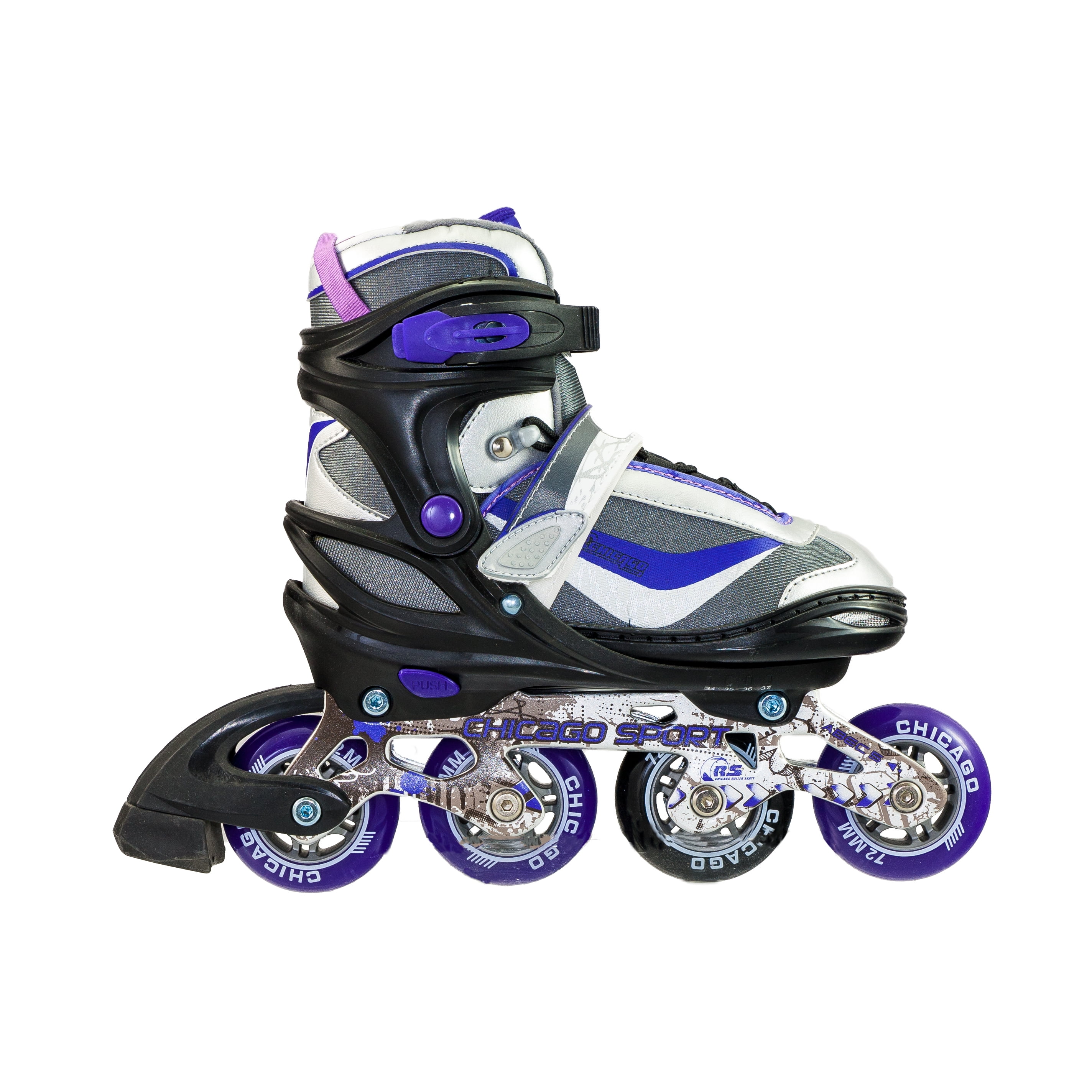Chicago Kids' Adjustable Inline Skates Purple/Black/Gray JR