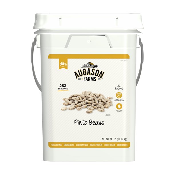 Augason Farms Pinto Beans Emergency Bulk Food Storage 24 Pound 4Gallon