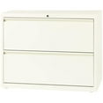 thumbnail image 2 of Scranton & Co 36" 2-Drawer Modern Metal Lateral Filing Cabinet in Off White, 2 of 6