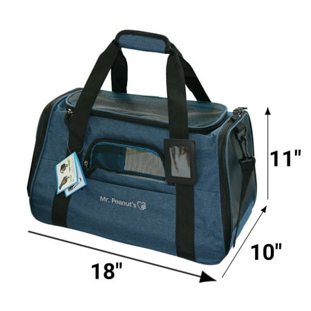 Small Open Pet Tote - Premium Airline Approved Soft Sided Pet Carrier by Mr. Peanut's, 18X10X11