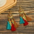 thumbnail image 6 of K-KED Ethnic Style Earrings Tassel Style Earrings Chinese Style Golden Leaf Ear Hooks-Fancy Deep #17-1, 6 of 9
